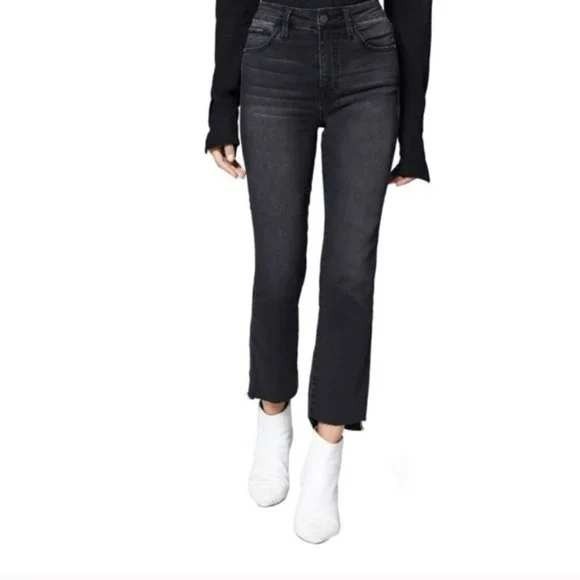 Sanctuary‎ Modern Straight Crop Jeans Size 29/8 High Rise Black Wash Denim NWT - Picture 1 of 14